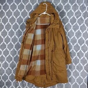 Gap Parka Jacket Women XS Petite Brown Heavy‎ Canvas Military Removable Liner